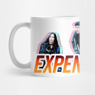 Expend4bles expandables 4 and Megan Fox themed graphic design by ironpalette. Mug